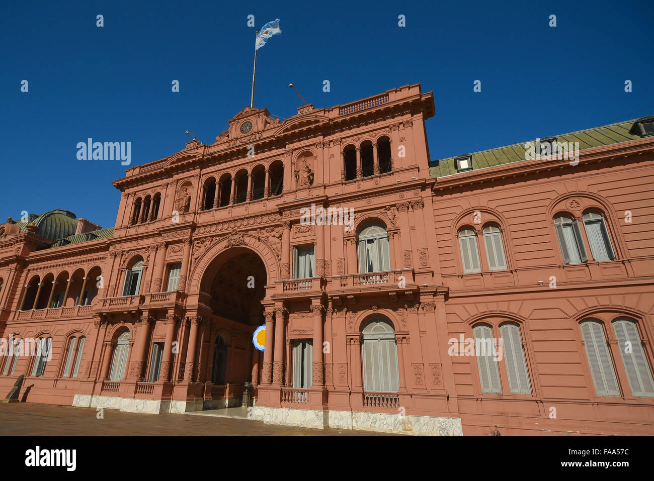 Die Casa Rosada (das rosa Haus), Amtssitz des Präsidenten von Argentinien und Sitz der Regierung. Stockfoto