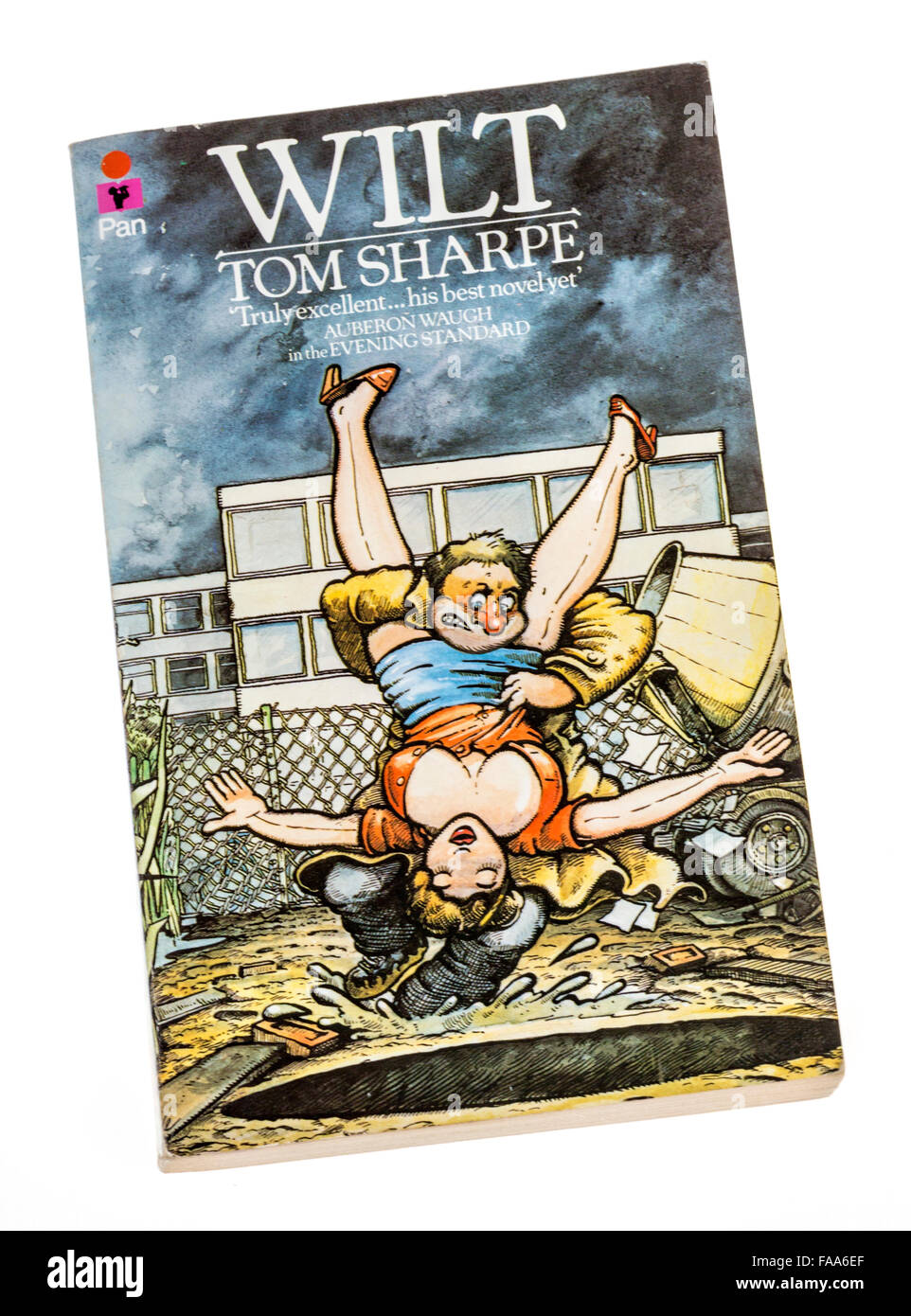 Welken von Tom Sharpe-Buch-Cover von Pan veröffentlicht Stockfoto