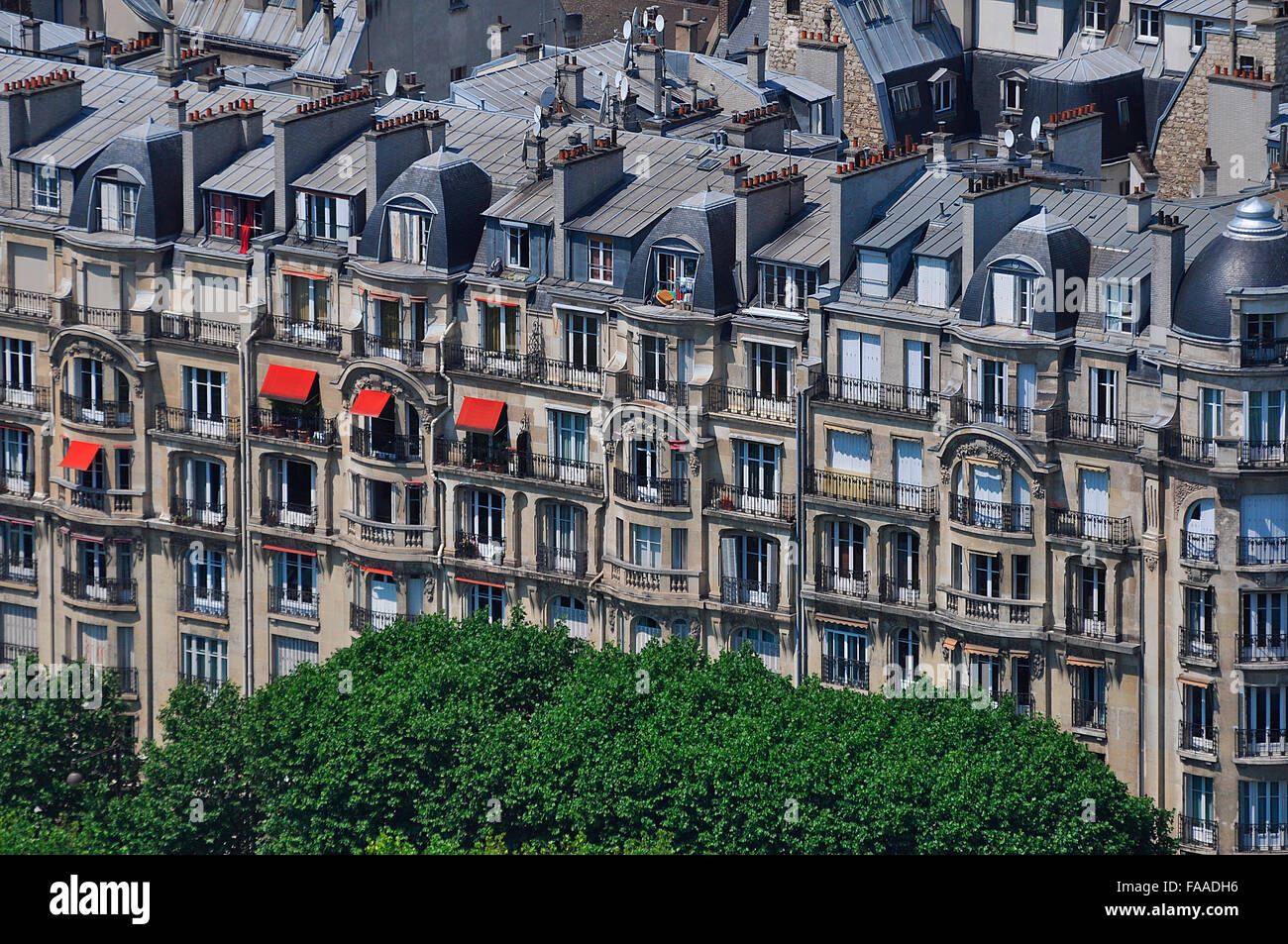 Reihe der Häuser in der Innenstadt, 7. Arrondissement, Paris, Ile de France, Frankreich Stockfoto