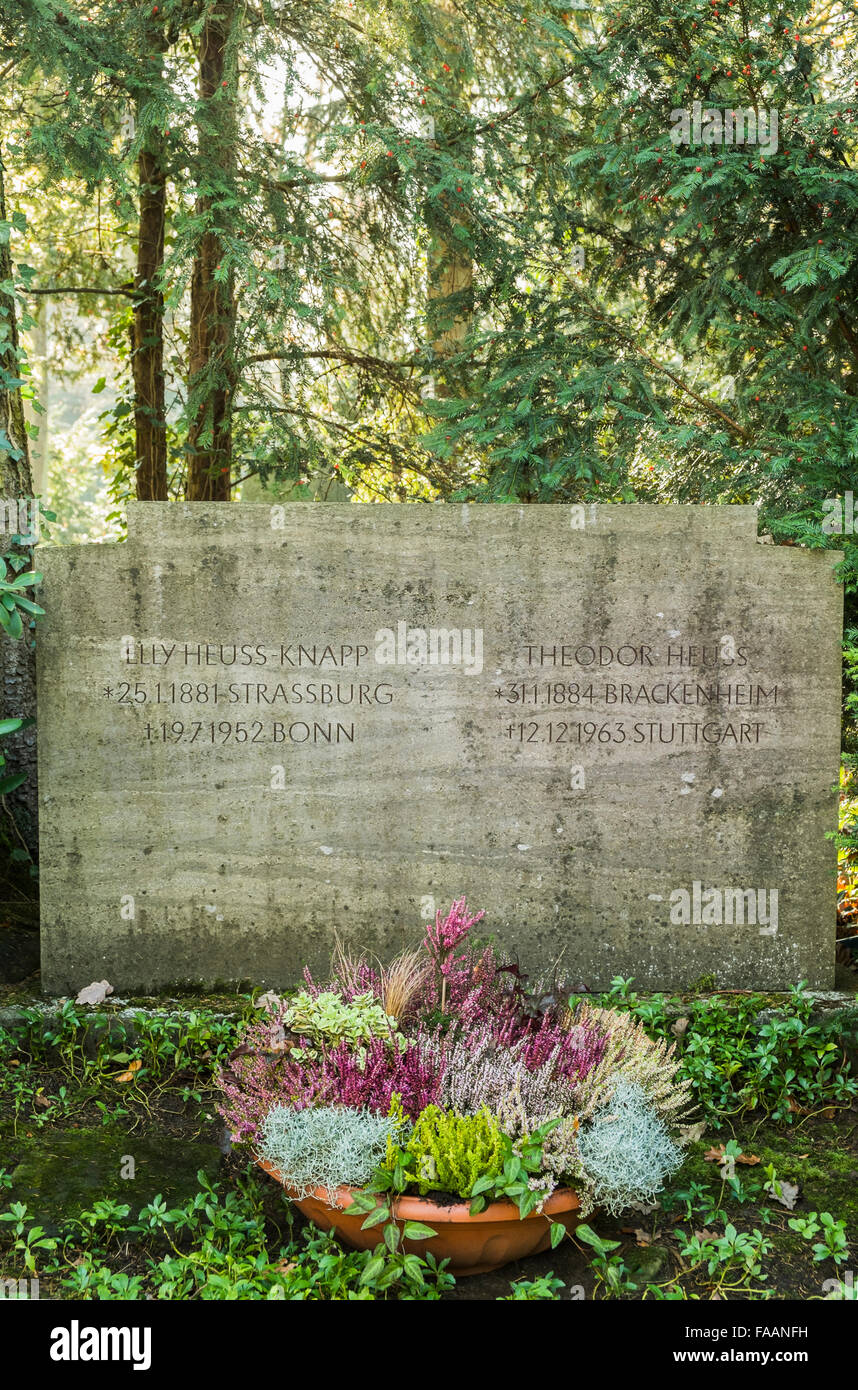Grab des ersten Präsidenten der Bundesrepublik Deutschland Theodor Heuss und Frau elly Stockfoto