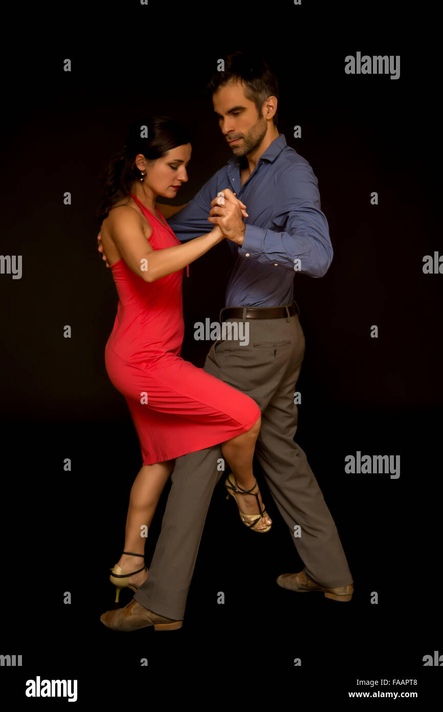 Blick auf paar Tango-Tänzer Stockfoto