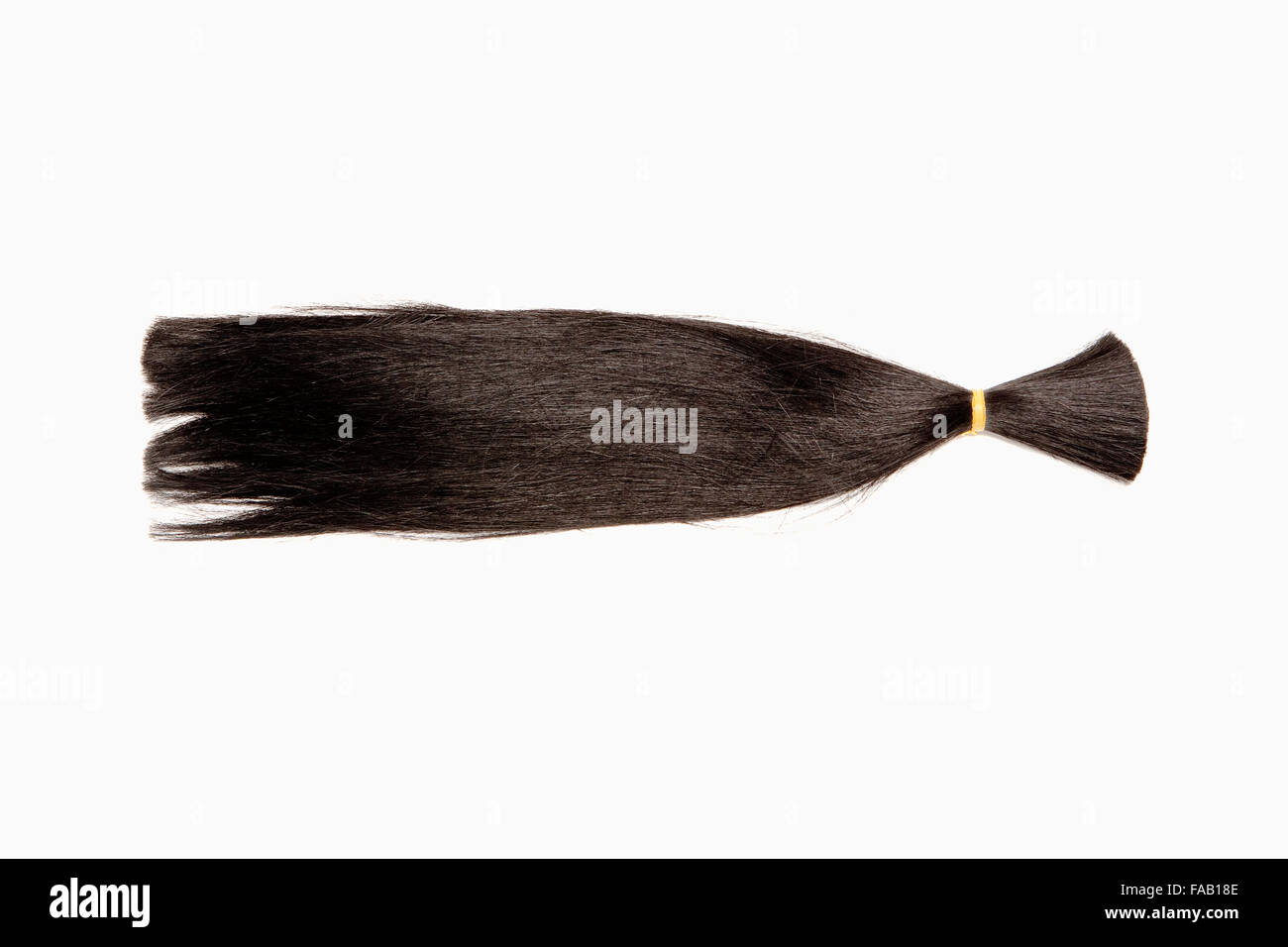 Verwendet für die Herstellung von Perücken Echthaar Stockfoto