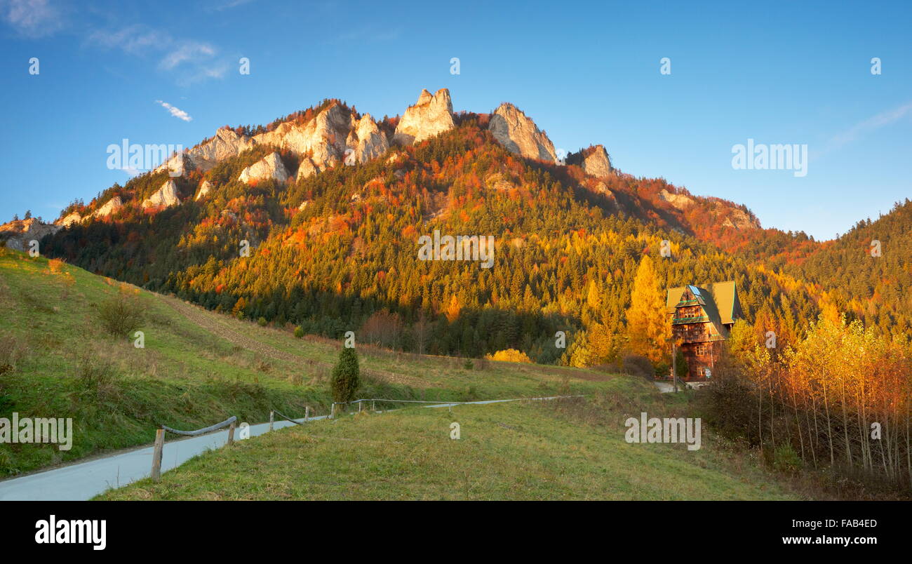 Pieniny-Gebirge, Trzy Korony Peak, Polen Stockfoto