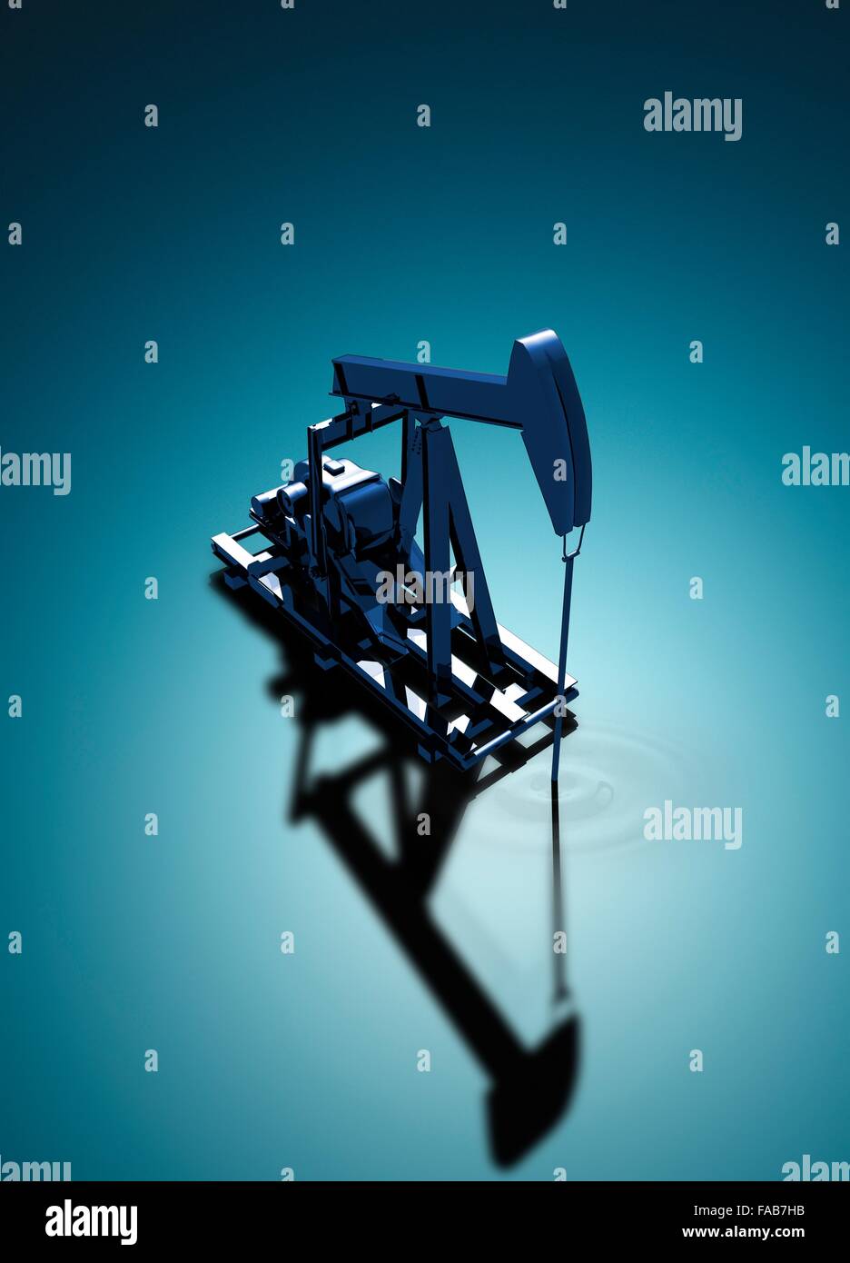 Ölquelle Pumpe, Computer Bild. Stockfoto