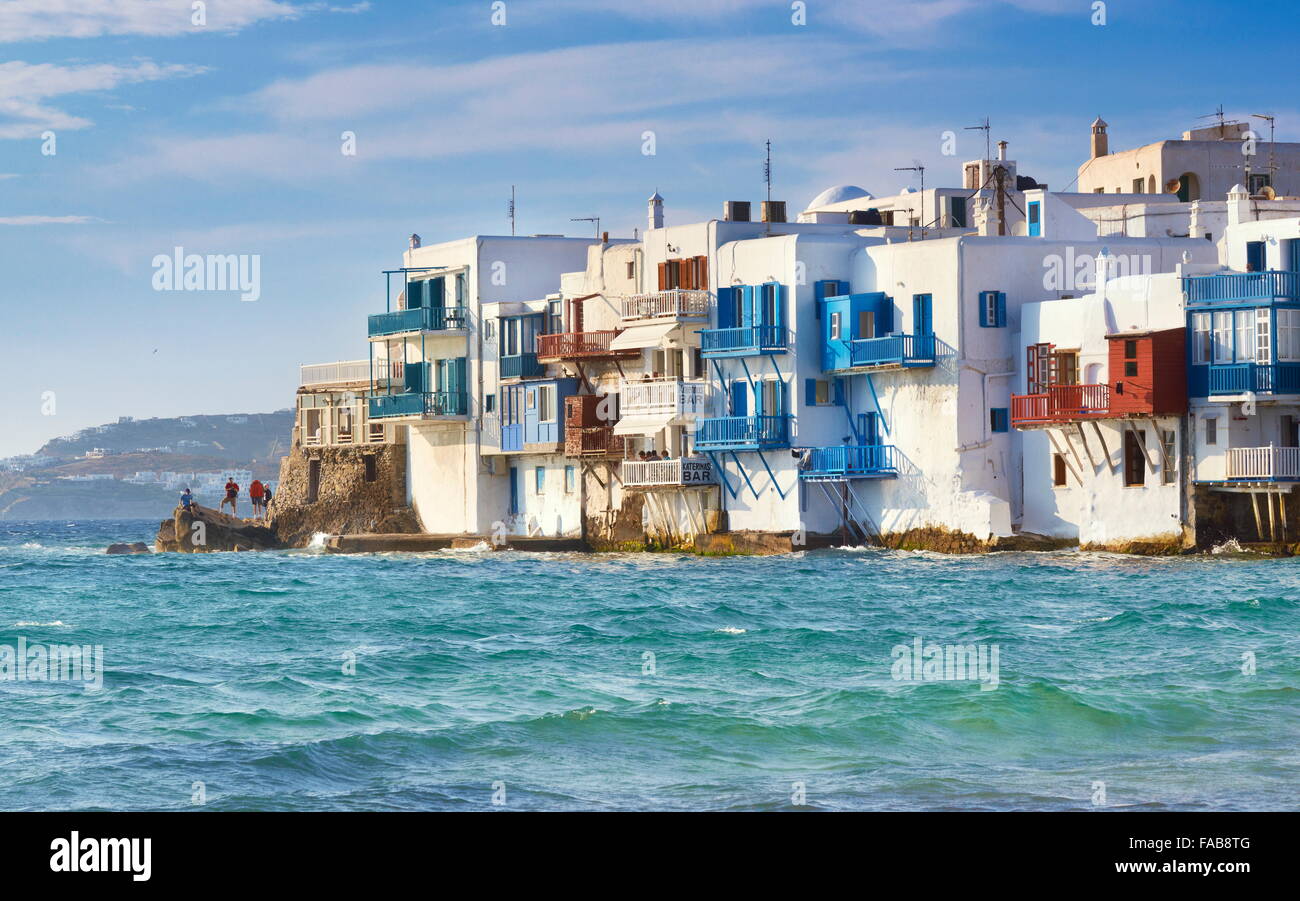 Klein-Venedig in die Stadt Mykonos Chora - Griechenland, Kykladen, Mykonos Insel Stockfoto