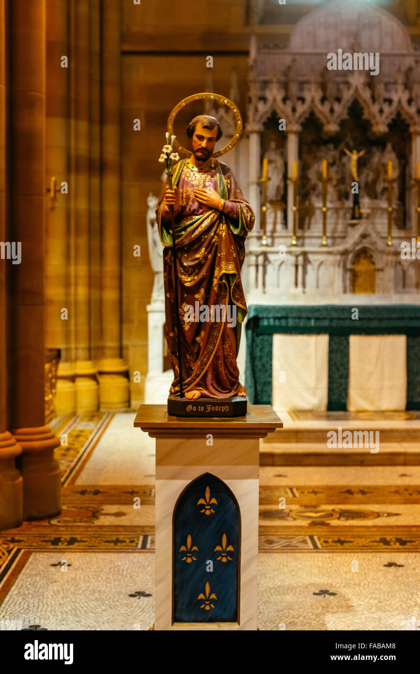 Skulptur von St. Marys Cathedral Sydney New South Wales Australien Stockfoto