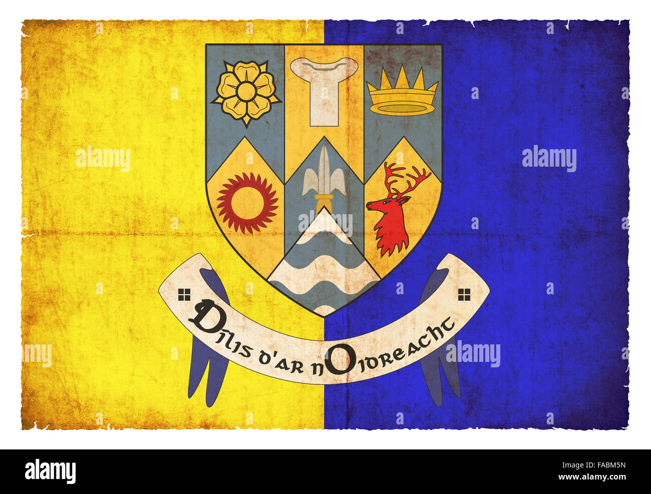 Flagge der irischen Grafschaft Clare im Grunge-Stil erstellt Stockfoto