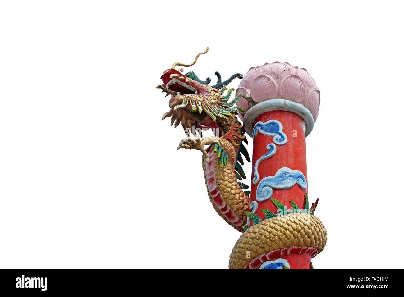 Chinesischer Drache isoliert auf weißem Hintergrund Stockfoto