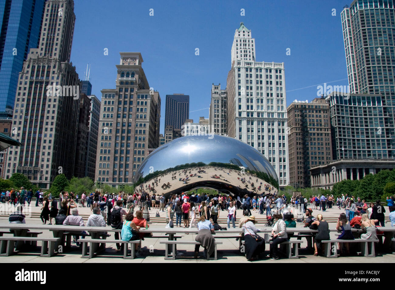 Riesen Bohnen. Cloud Gate. Millennium Park Chicago. Stockfoto