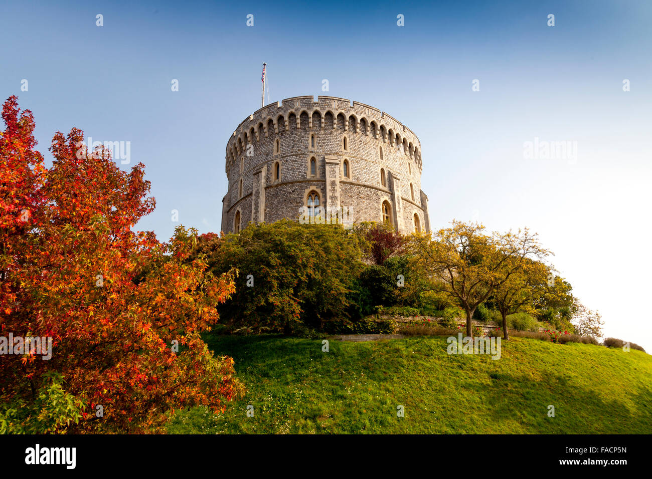 Der Runde Turm von Schloss Windsor, Berkshire, England, UK Stockfoto