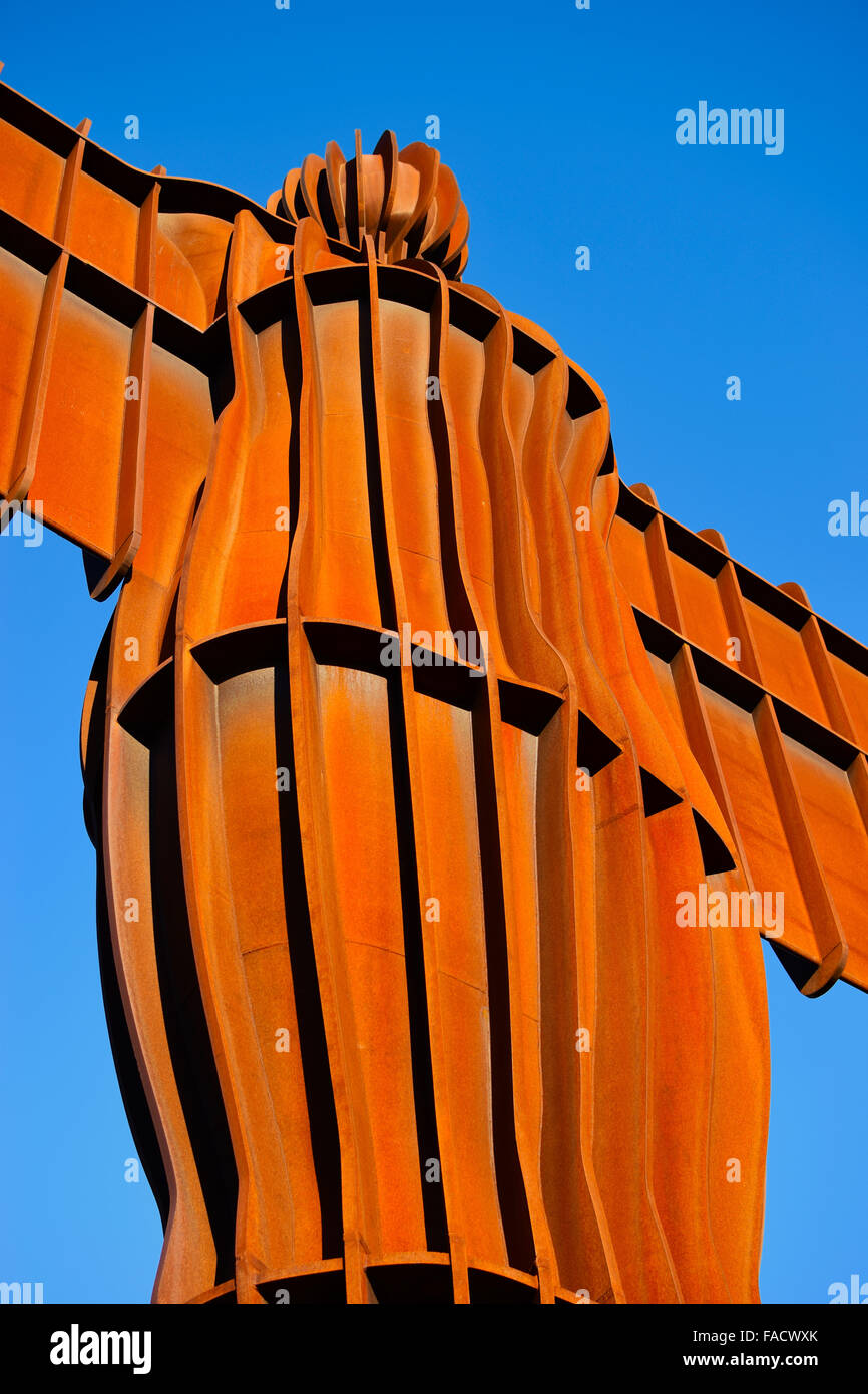 Der Engel des Nordens, entworfen von Antony Gormley, in niedrig fiel, Gateshead. Stockfoto