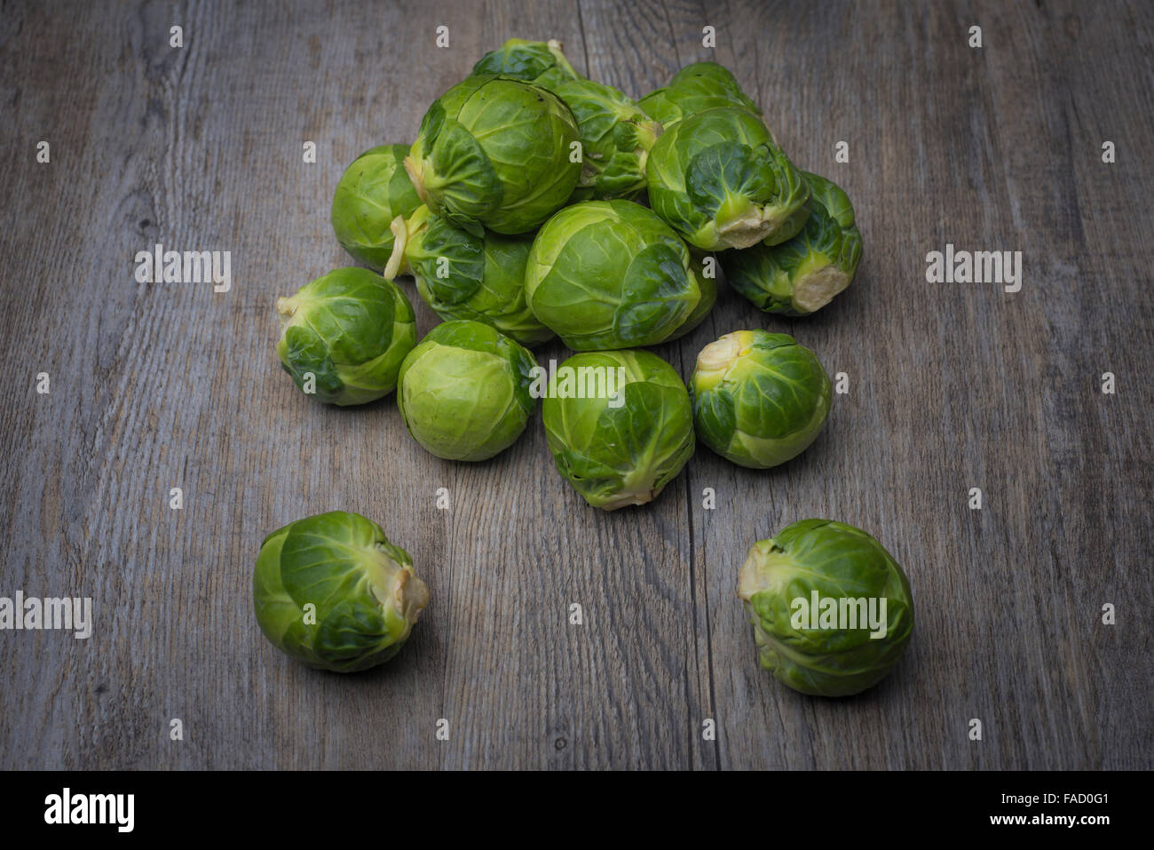 Haufen von Rosenkohl Stockfoto