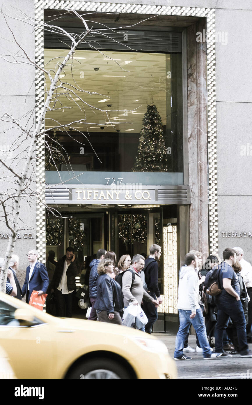 Tiffany & Co., Juwelier, Weihnachtsschmuck, NYC Stockfoto