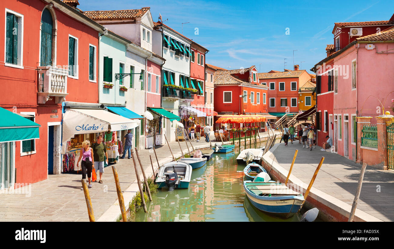 Farbige Häuser in Burano Insel in der Nähe von Venedig, Italien Stockfoto