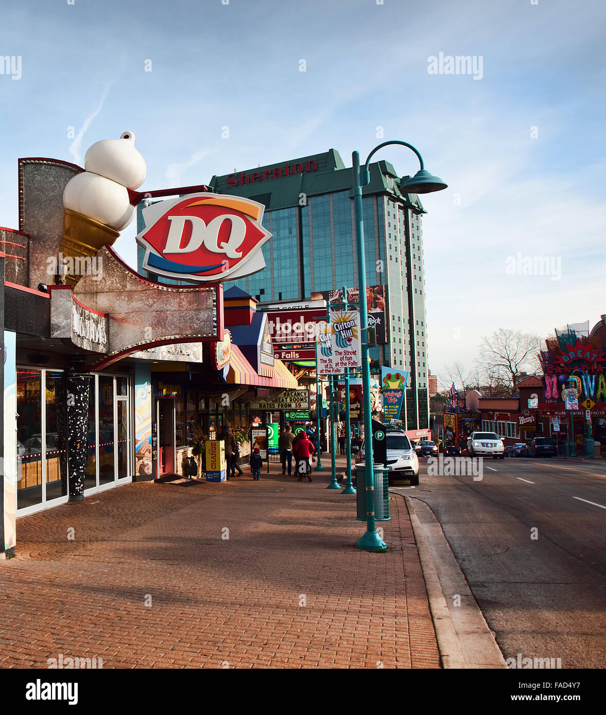 Niagara Falls City Straßenszene Stockfoto