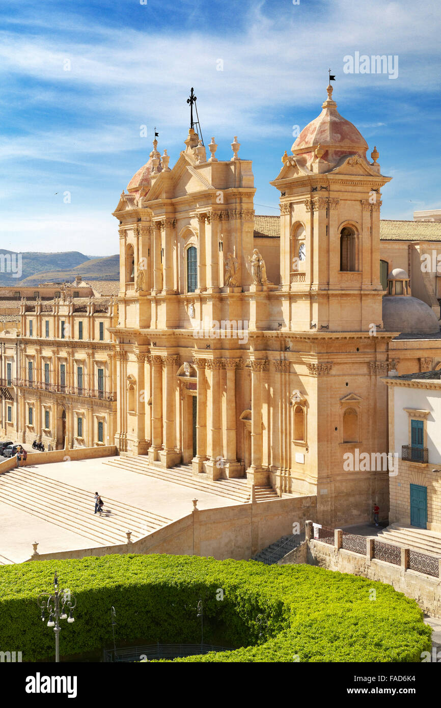 Noto - barocke Kathedrale von San Nicolo, Noto, Sizilien, Italien UNESCO Stockfoto