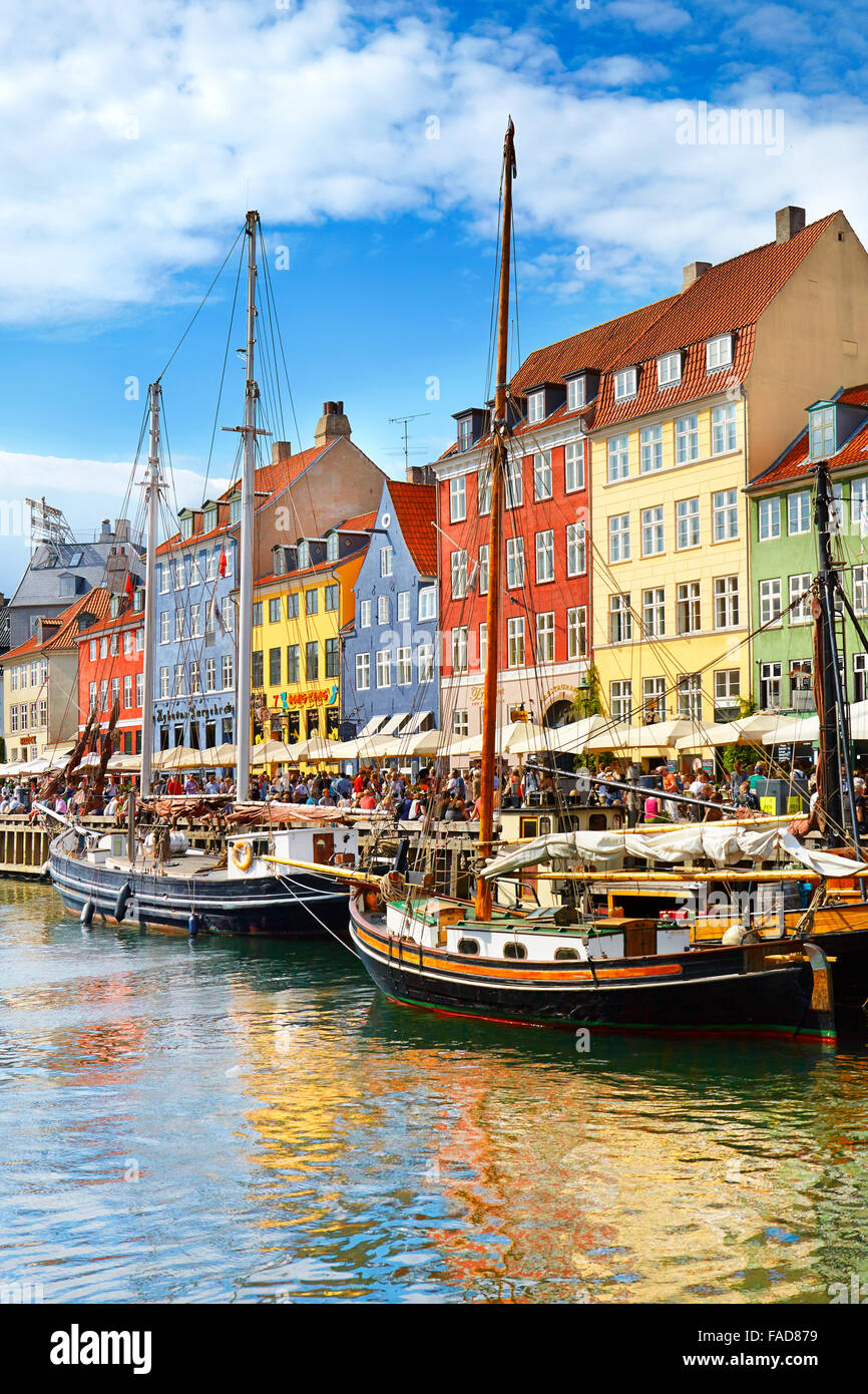 Kopenhagen, Dänemark - das Boot in Nyhavn Kanal, Stockfoto