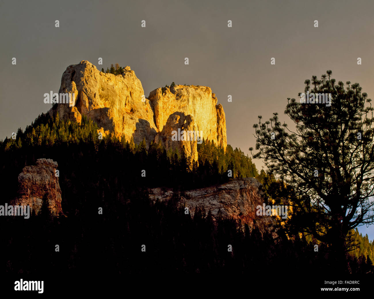 Abendlicht am Russell Punkt in den kleinen Belt-Bergen in der Nähe von Utica, montana Stockfoto