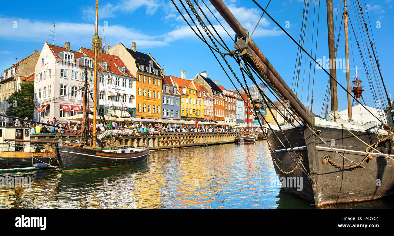 Nyhavn Kanal, Altstadt Copenhagen, Dänemark Stockfoto