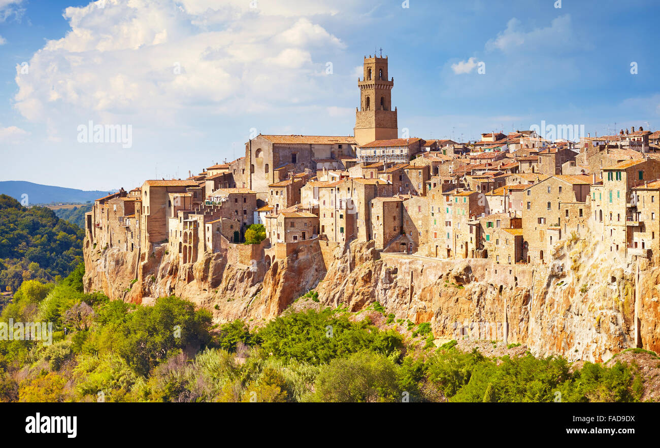 Pitigliano Stadtbild, Toskana, Italien Stockfoto