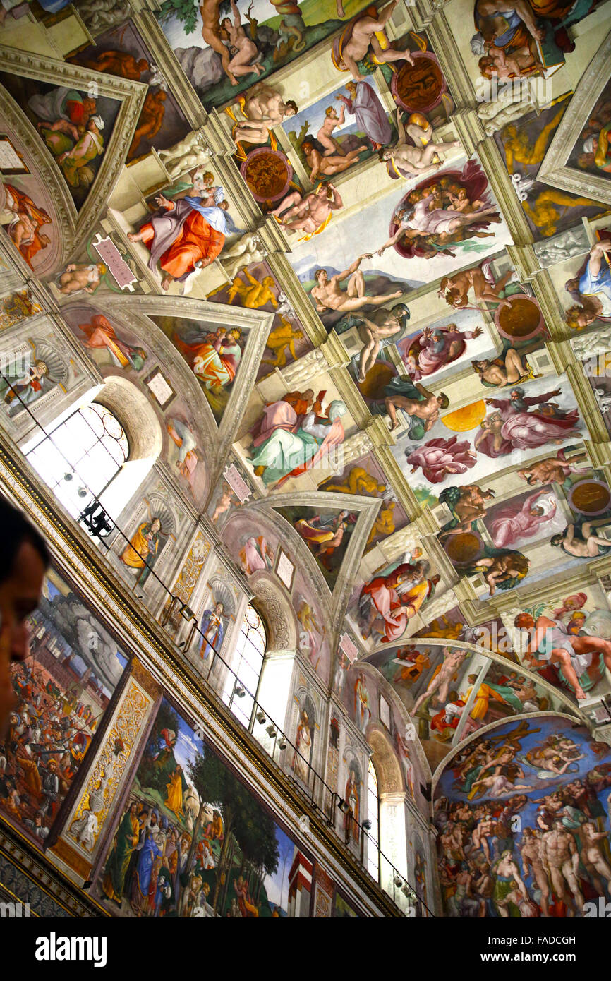 Die Sixtinische Kapelle im Vatikan Museum. Stockfoto
