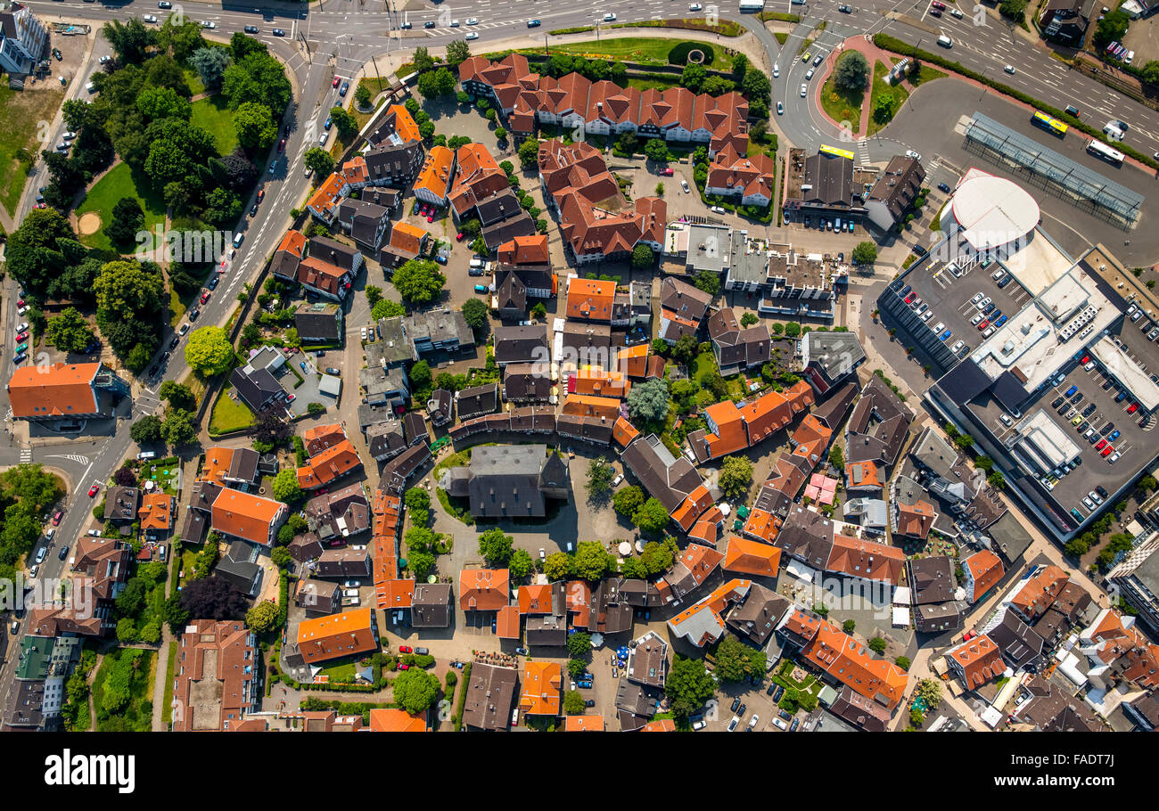 Luftbild, historische Stadt Hattingen, alte Stadt Hattingen mit einer ...