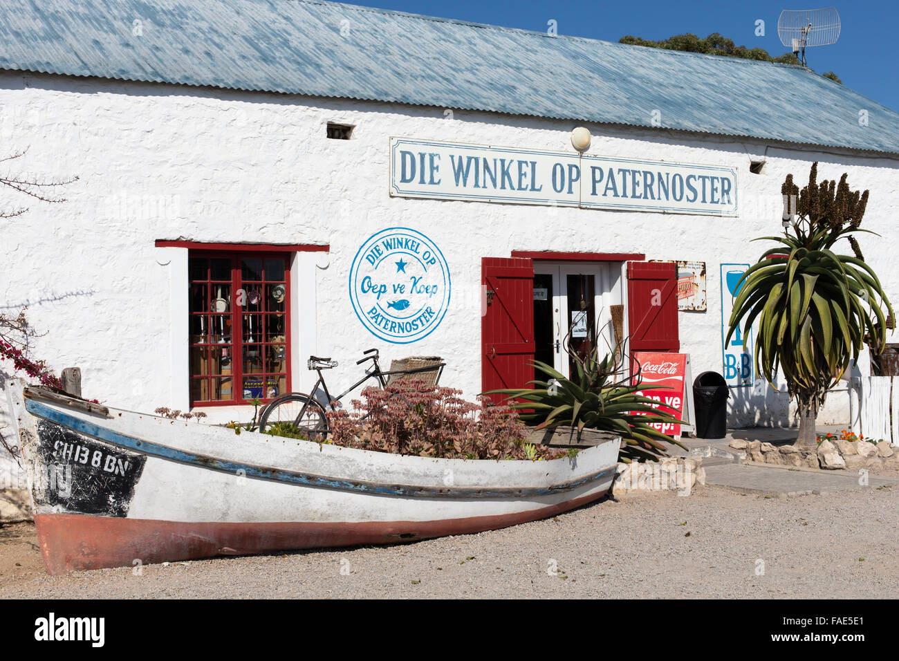 Paternoster-Shop und Restaurant 'Oep Ve Koep", Paternoster, Western Cape, Südafrika Stockfoto