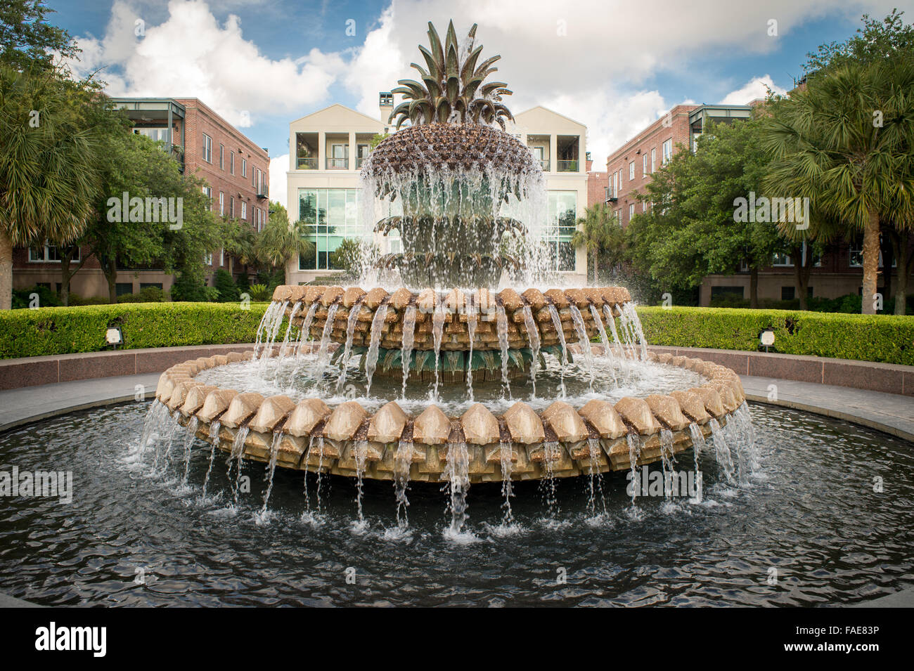 Wasser-Brunnen in Charleston South Carolina Stockfoto