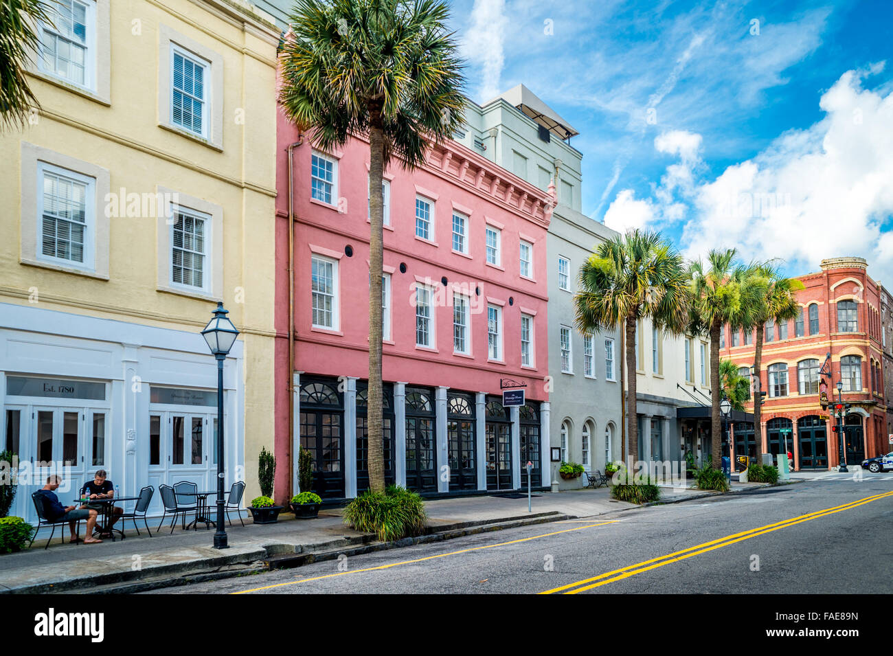 Straßenansicht in Charleston, South Carolina Stockfoto