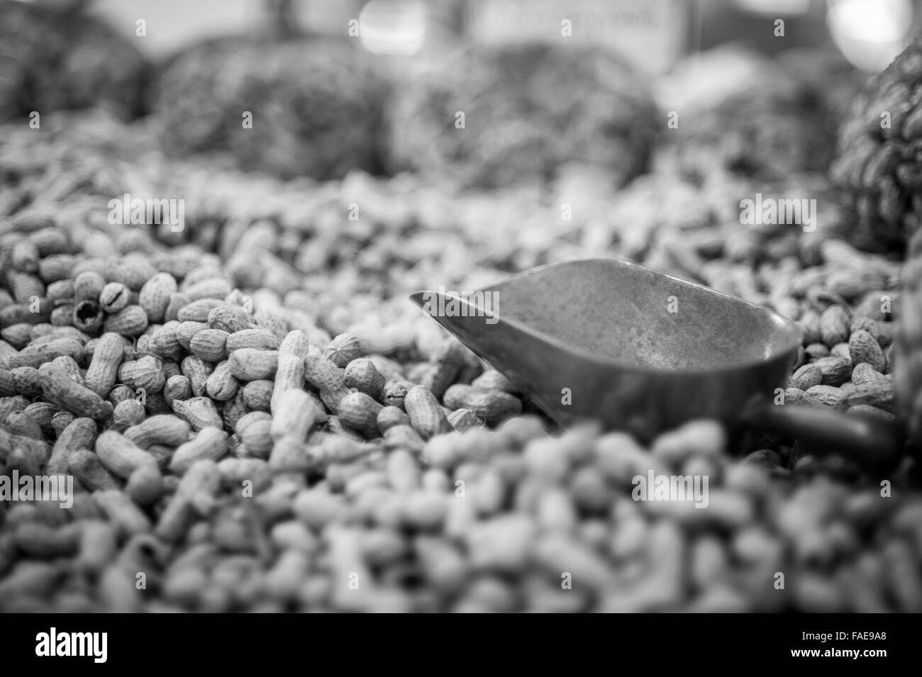 Erdnüsse zum Verkauf auf dem Markt Stockfoto
