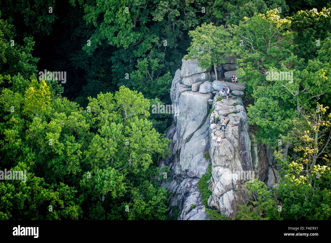 Luftaufnahme der König & Königin Sitz in Felsen State Park, Maryland. Stockfoto