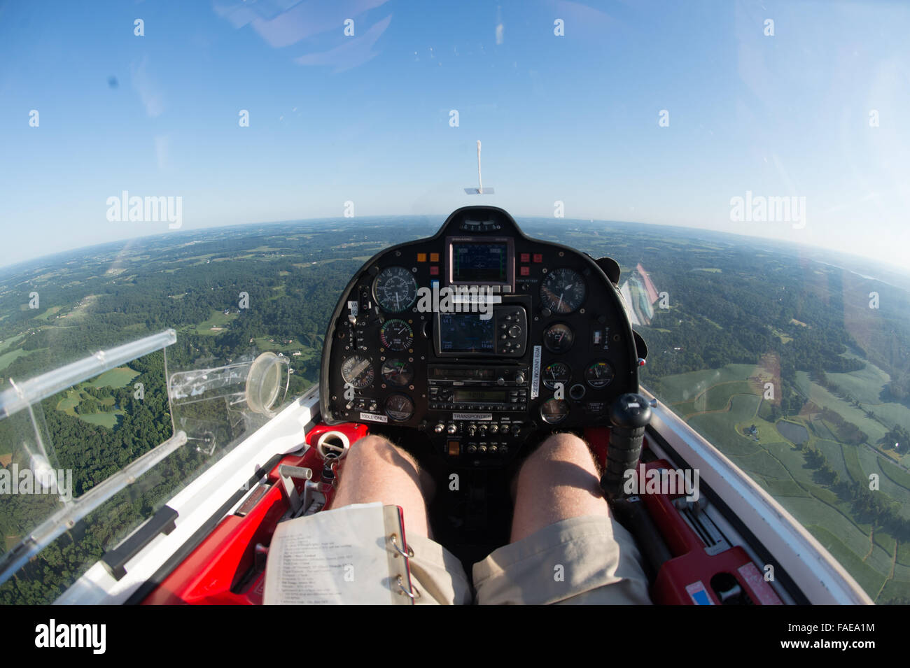 Sicht des Piloten des Flugzeugs Stockfoto