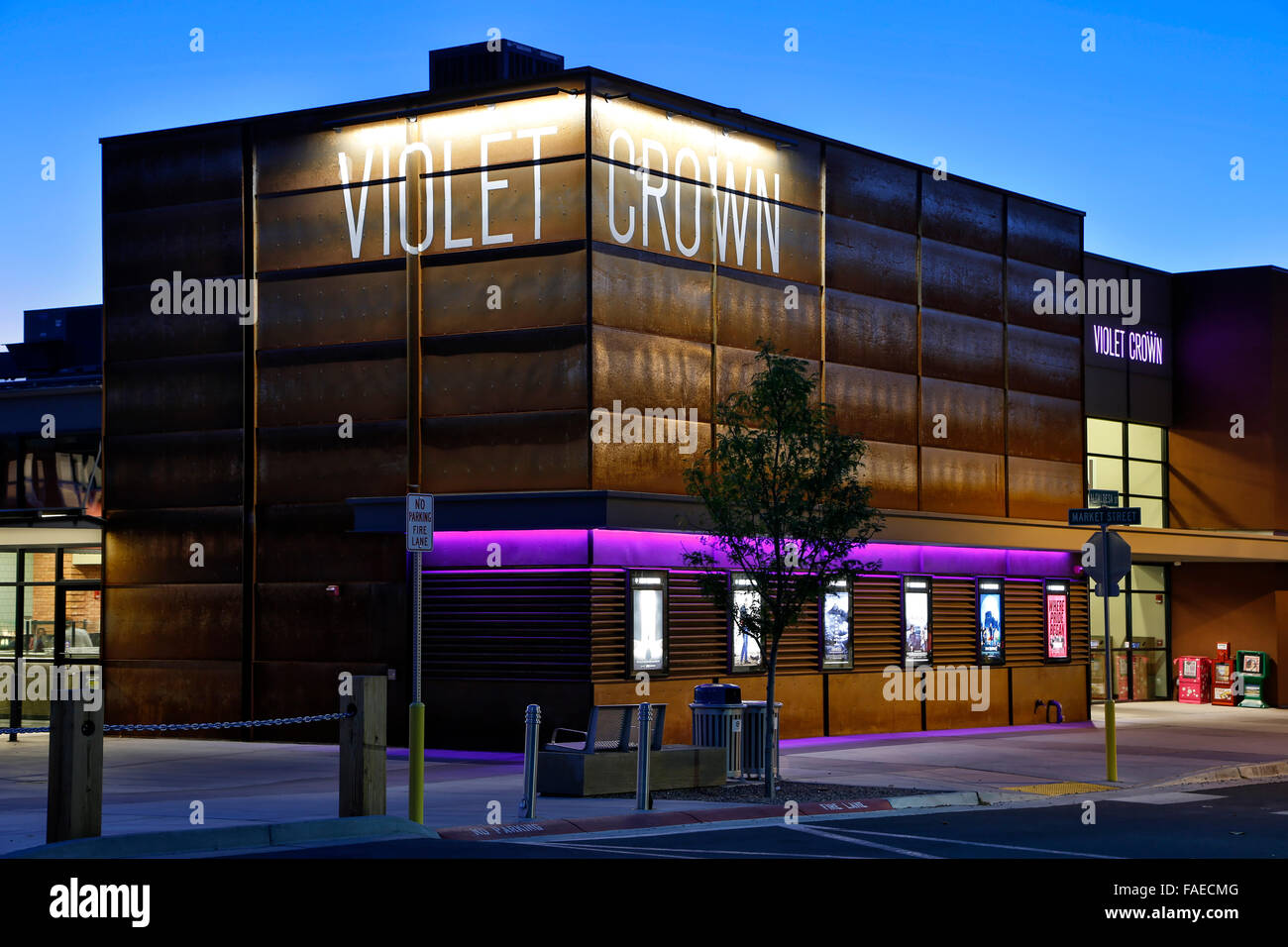 Violette Krone Kino, Railyard District, Santa Fe, New Mexico, USA Stockfoto