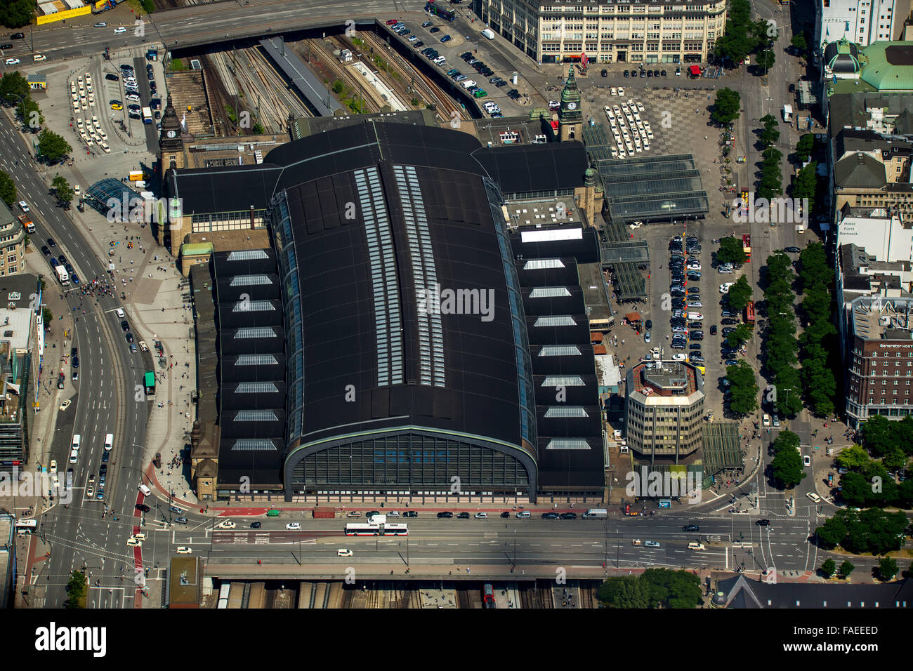 Luftaufnahme, Hamburg Hauptbahnhof auf Steintordamm, Hamburg Hbf., Hamburg, freie und Hansestadt Hamburg, Hamburg, Deutschland Stockfoto