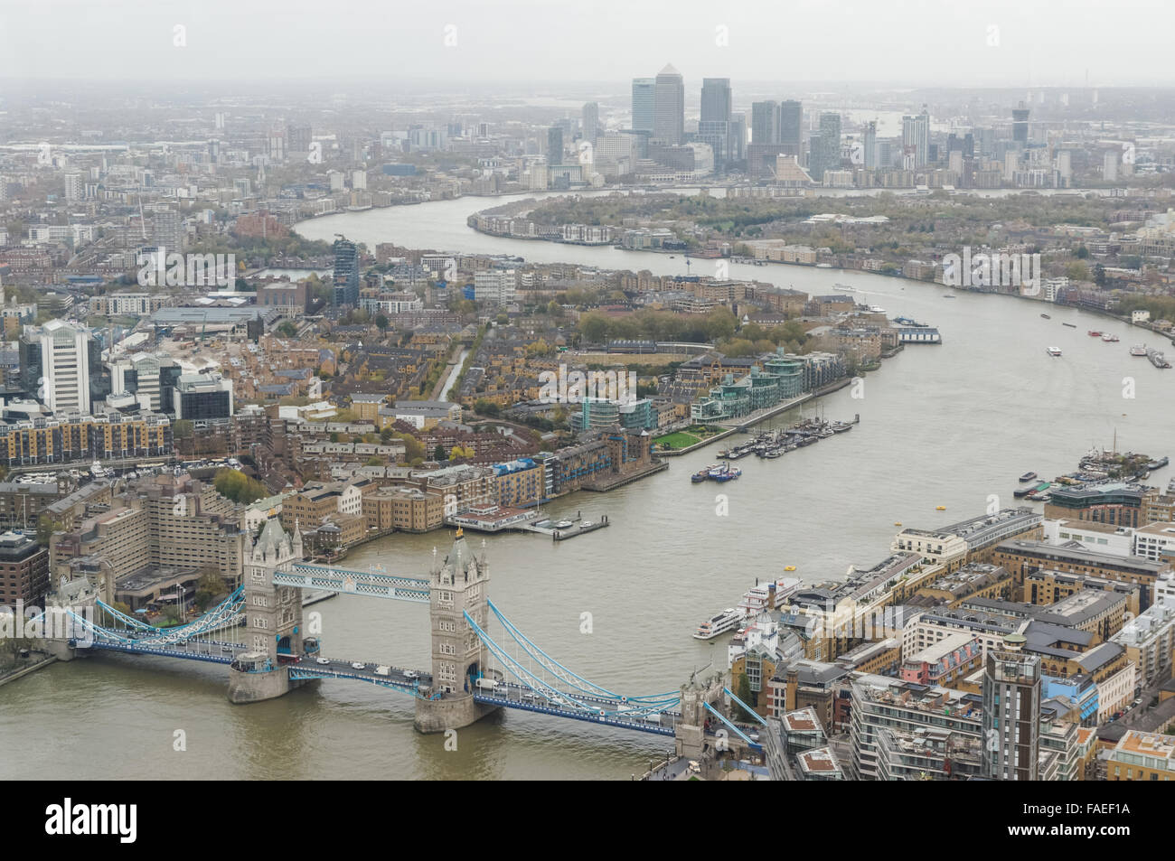 Panoramablick von der Shard Wolkenkratzer, London England Vereinigtes Königreich UK Stockfoto