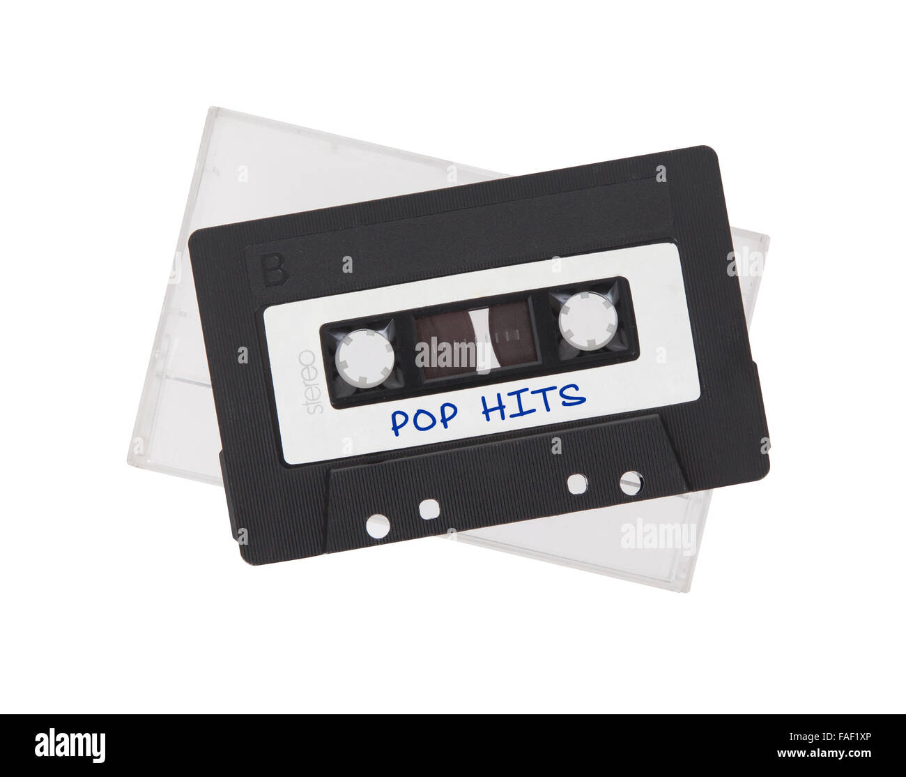 Vintage Audio-Kassette, isoliert auf weißem Hintergrund, Pop-hits Stockfoto Vintage Audio-Kassette, isoliert auf weißem Hintergrund, Pop-hits Stockfoto