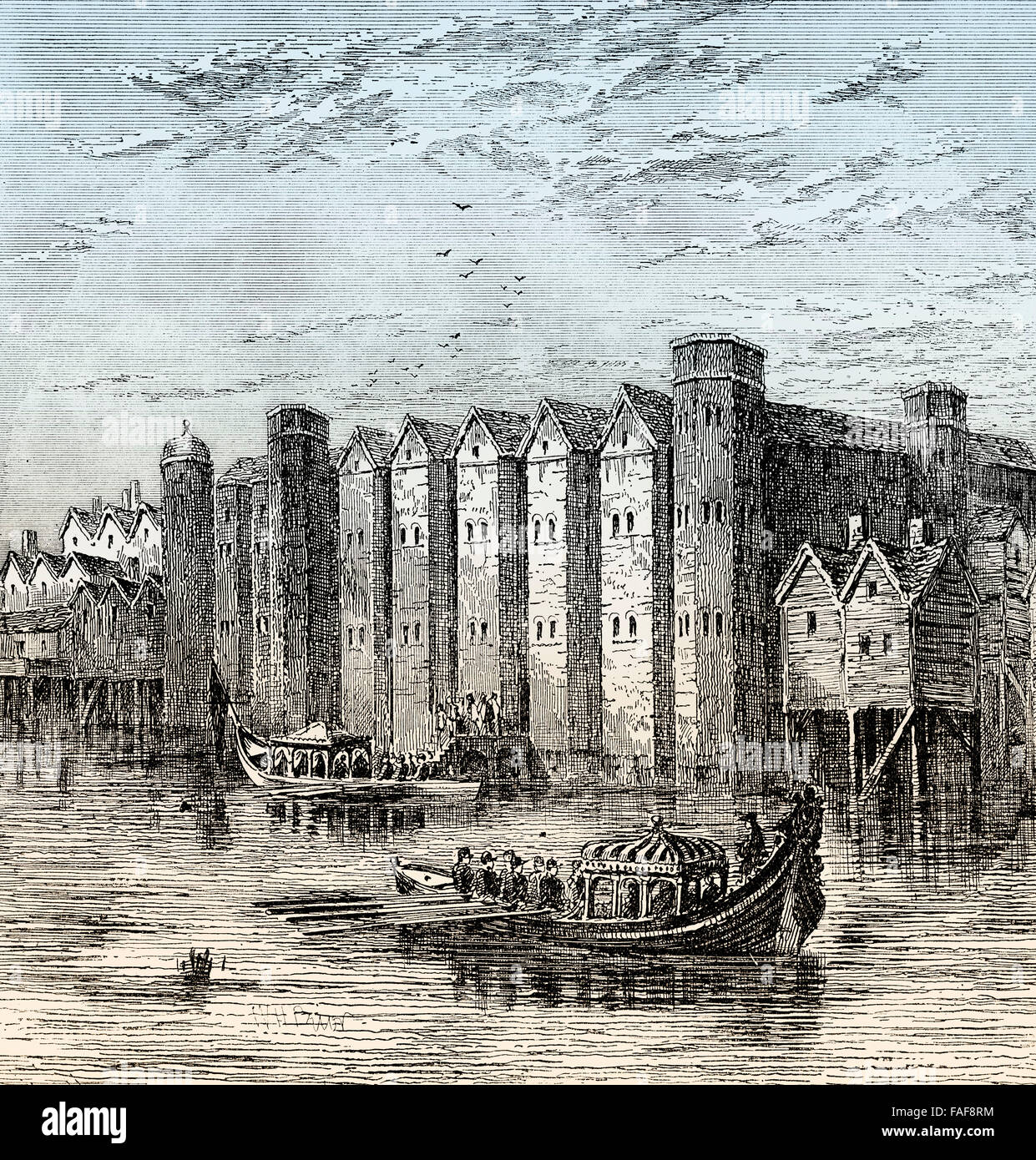 Baynard es Castle, einem mittelalterlichen Palast zerstört 17. Jahrhundert in den großen Brand von London 1666, Stockfoto