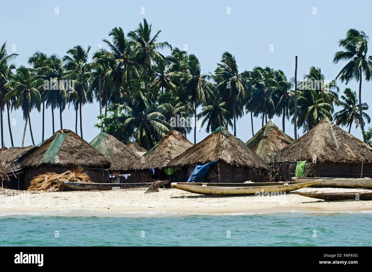 Ein Fischerdorf in der Turtle Islands, Sierra Leone Stockfoto