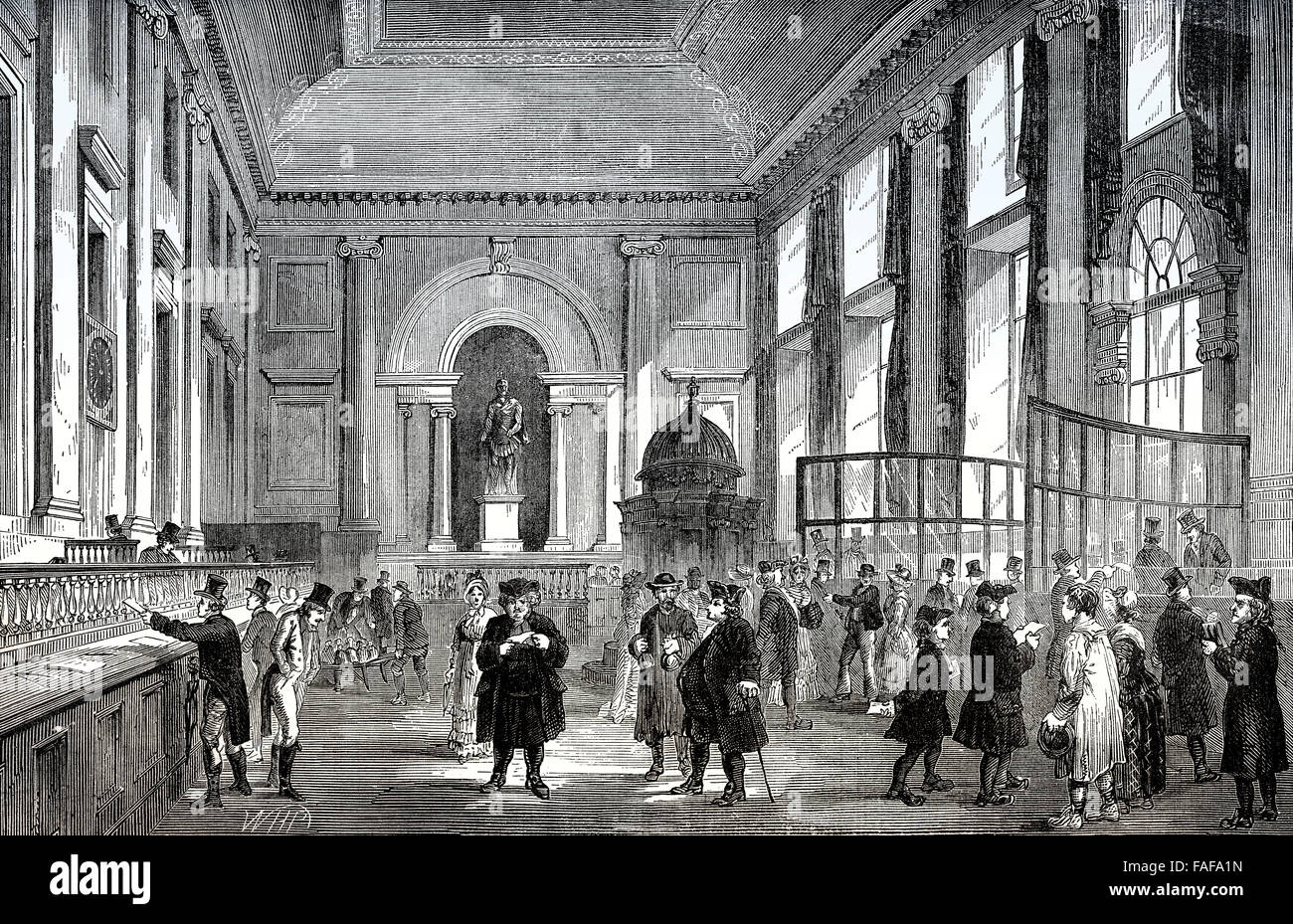 Bank of England, London, Lager Büro, 18. Jahrhundert, Stockfoto
