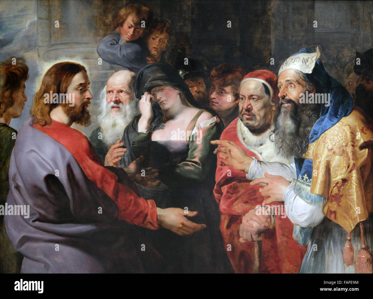 Christus und die Ehebrecherin von Peter Paul Rubens 1577-1640 Stockfoto