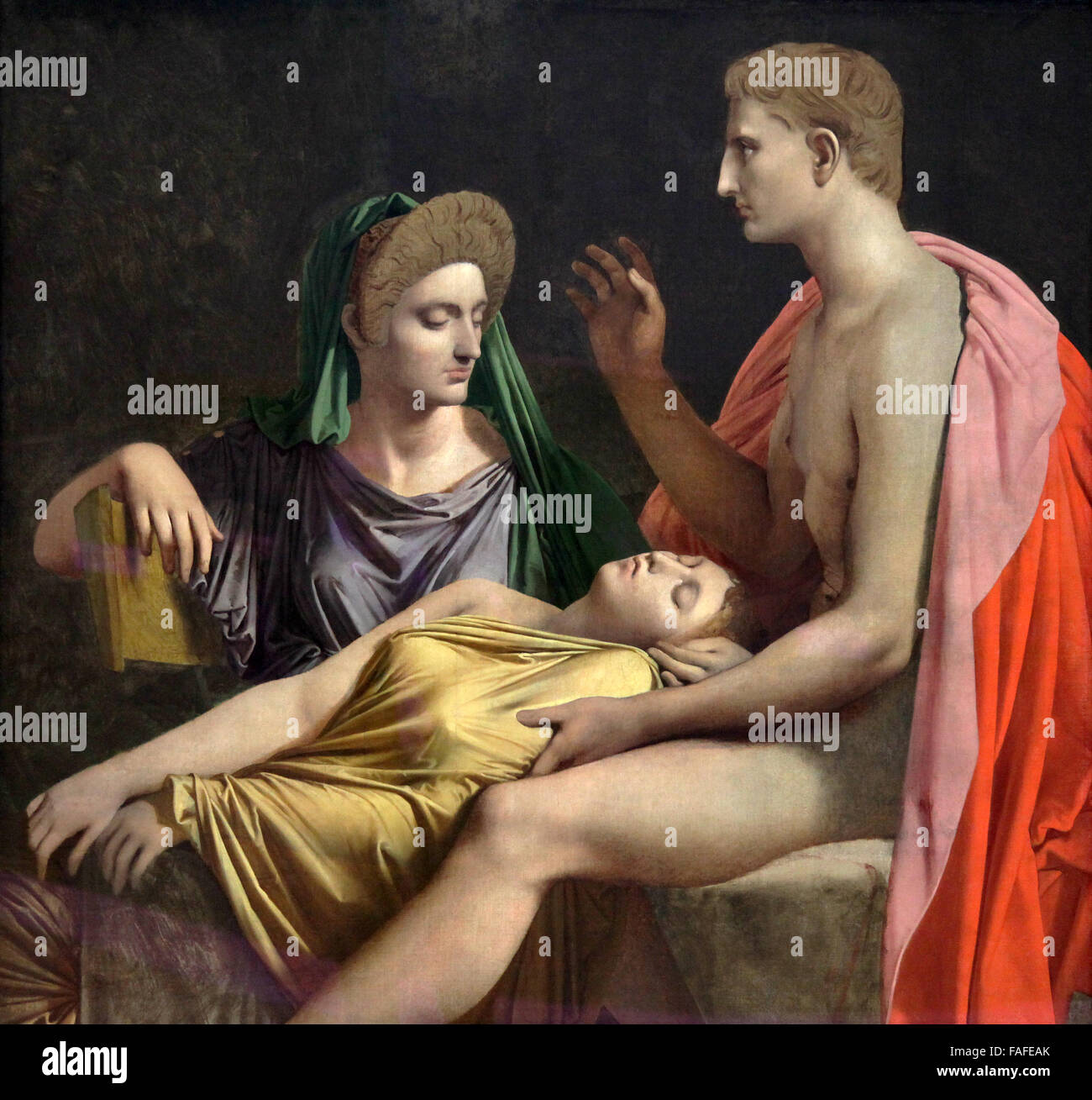Auguste Hören auf das Lesen der Aeneis 1836 von Jean Dominique Ingres 1780-1867. Französischen neoklassizistischen Malers. Im romantischen Stil Stockfoto