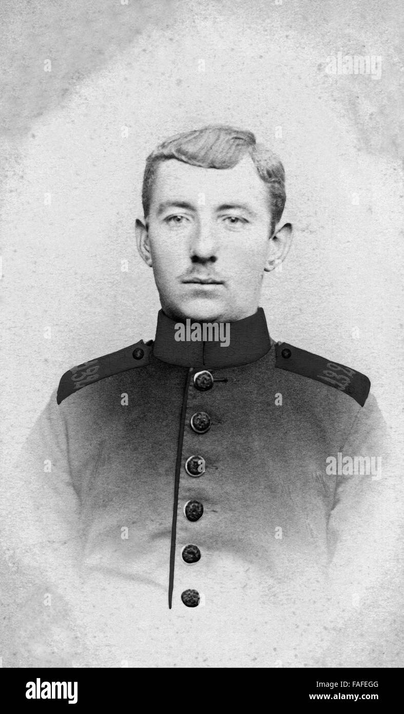 Porträt Eines Mannes in Uniform, Deutschland 1900er Jahre. Porträt eines Mannes in Univorm, Deutschland 1900 s. Stockfoto