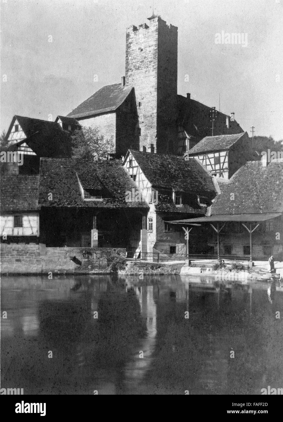 Ferienfahrt Durch Fränkische Städte in Den 1920er Jahren, Hier: Burg Lauffen Stockfoto