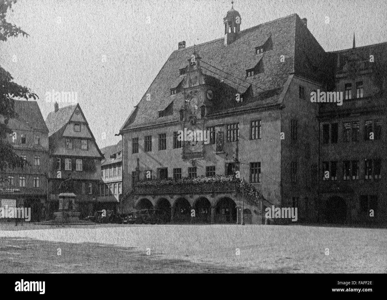 Ferienfahrt Durch Fränkische Städte in Den 1920er Jahren, Hier: Rathaus in Heilbronn Stockfoto