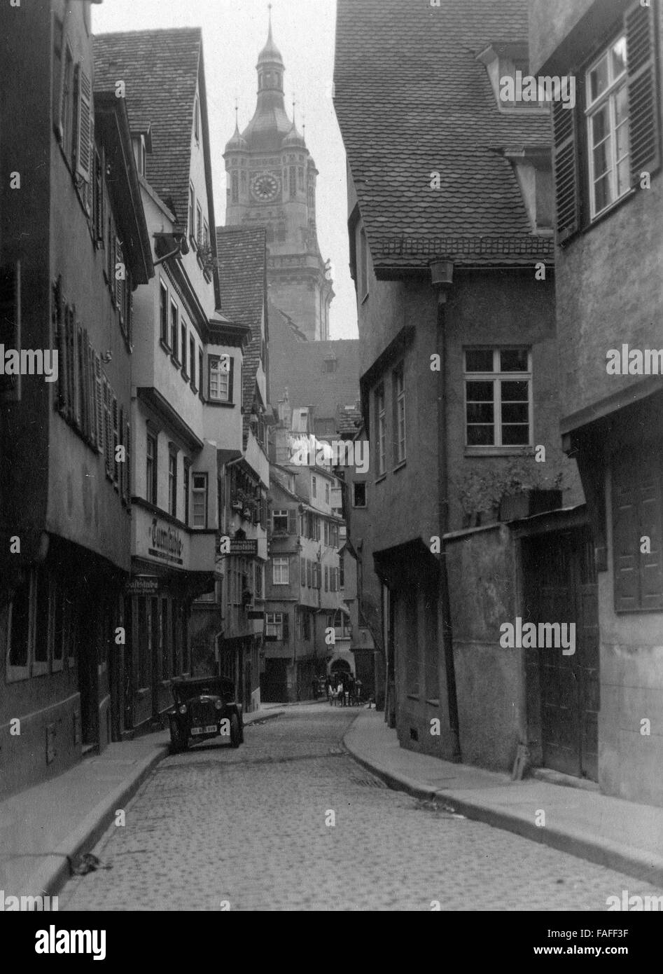 Ferienfahrt Durch Fränkische Städte in Den 1920er Jahren, Hier: Turmstrasse in Stuttgart Stockfoto