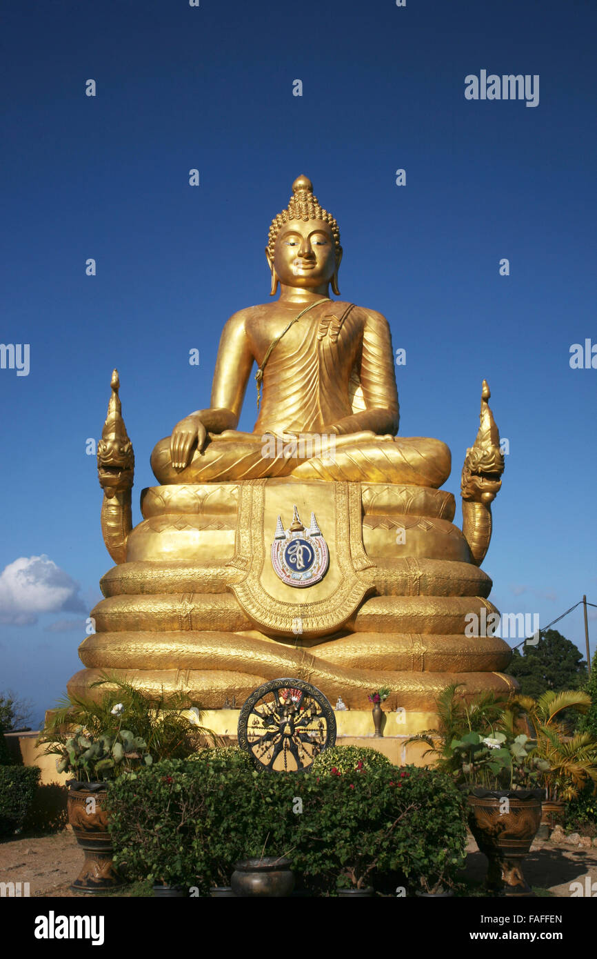 Thailand Phuket Chalong kleiner goldener Buddha an die The Big Buddha von Phuket Adrian Baker Stockfoto