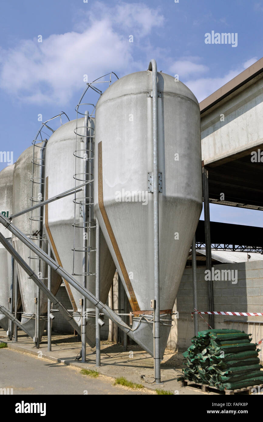 Getreidesilos zu ernähren Stockfoto