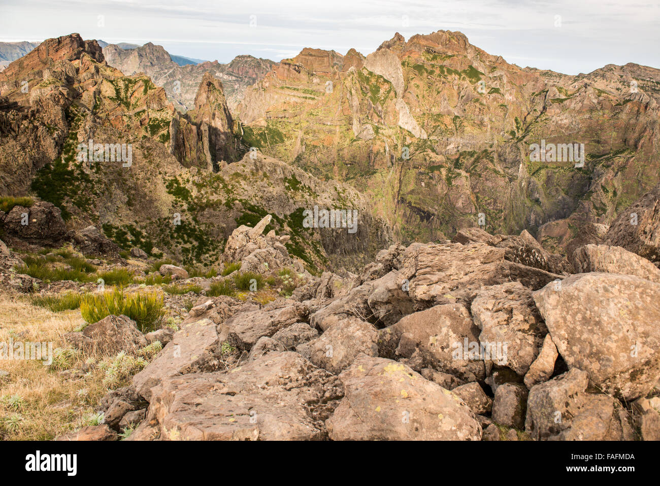 Top malerischen Blick auf die Berge auf der Insel Madeira Stockfoto