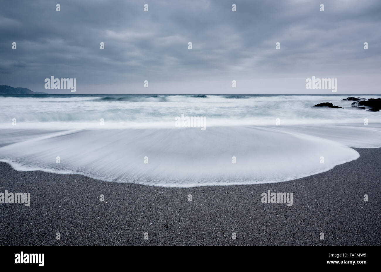 Seascape, Nerja, Costa Del Sol, Spanien, Stockfoto