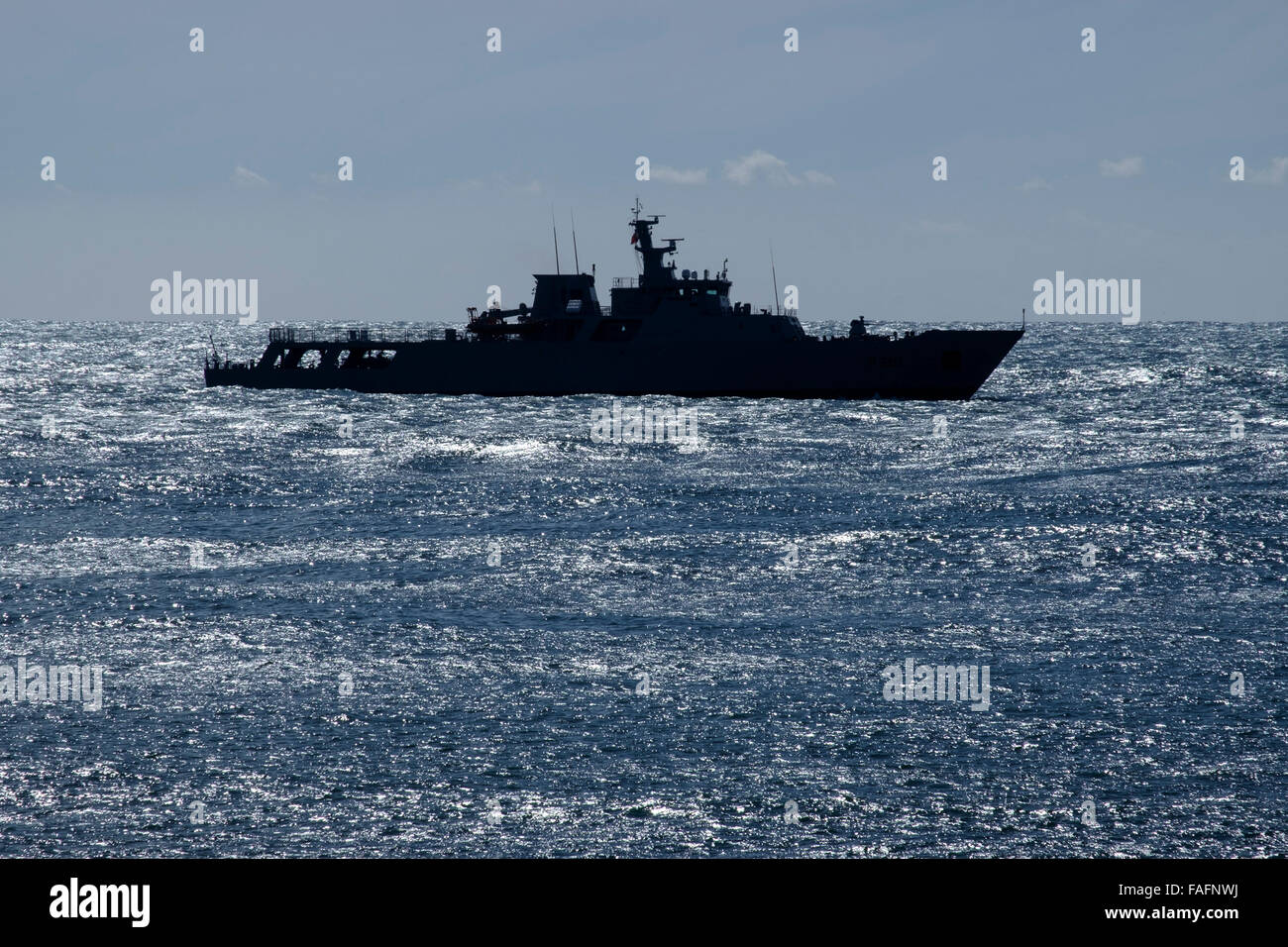 Portugiesische Marine Kriegsschiff während einer NATO-Übung Stockfoto